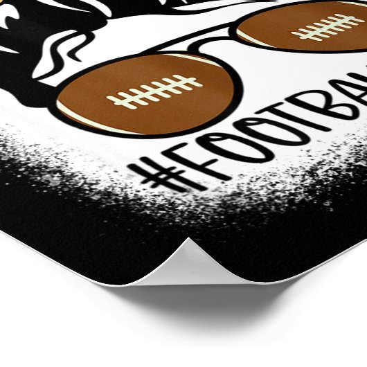 Poster Bleached Football Mom Life With Leopard And Messy (Coin)