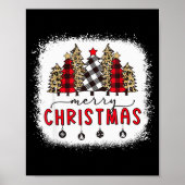 Poster Bleached Merry Christmas Tree Funny Leopard Plaid  (Devant)