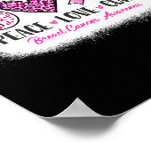 Poster Bleached Peace Love Cure Leopard Cancer du sein Aw (Coin)