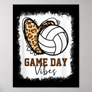 Poster Bleached Volleyball Game Day Vibes Volleyball Mom