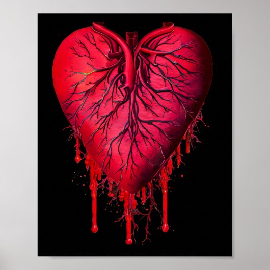 Poster Bleeding Heart Love Heart break surreal Art (Devant)