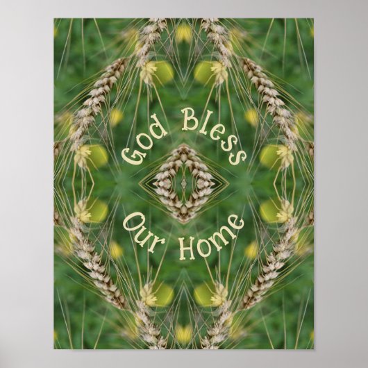 Poster Bless Our Home Dried Grass Abstrait (Devant)