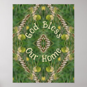 Poster Bless Our Home Dried Grass Abstrait