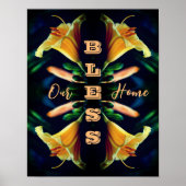 Poster Bless Our Home Lily Flower Abstrait (Devant)