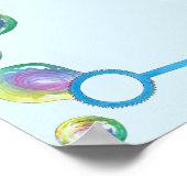 Poster Blessure Rainbow Soap Bulles Bulle de bulle Bleu (Coin)