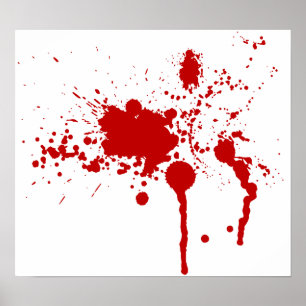Poster Blessure sanglante d'éclaboussure de sang saignant