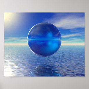 Poster Bleu Abstrait