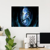 Poster bleu Abstrait (Bureau à domicile)