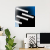 Poster Bleu Abstrait avec rayons de lumière AP0005 (Bureau à domicile)
