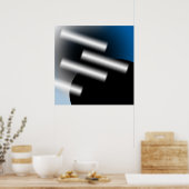 Poster Bleu Abstrait avec rayons de lumière AP0005 (Cuisine)
