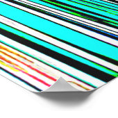 Poster Bleu Abstrait bandes 606 (Coin)