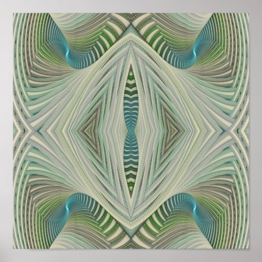 Poster Bleu Abstrait de la rivière 12 po x 12 po (Devant)