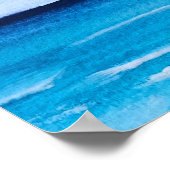 Poster Bleu abstrait Fun Aquarelle Art Waves Post unique (Coin)