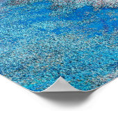 Poster Bleu abstrait Fun Aquarelle Art Waves Post unique (Coin)