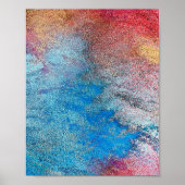 Poster Bleu abstrait Fun Aquarelle Art Waves Post unique (Devant)