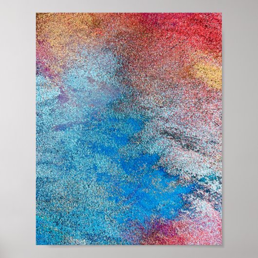 Poster Bleu abstrait Fun Aquarelle Art Waves Post unique (Devant)