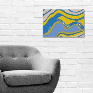Poster Bleu Abstrait Jaune Basse Marée