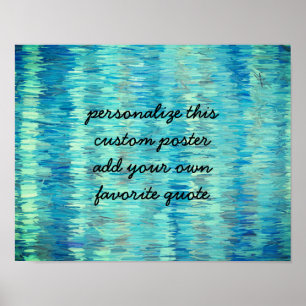 Poster bleu abstrait personnalisé ajouter votre propre de