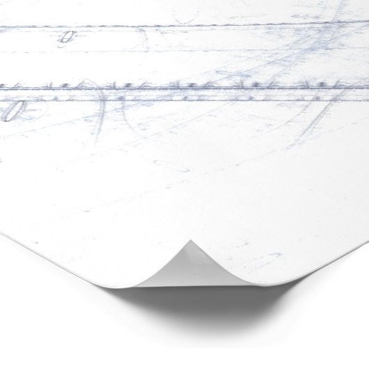 Poster bleu Abstrait sur le thème blanc (Coin)