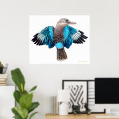 Poster Bleu aile Kookaburra Imprimer (Bureau à domicile)