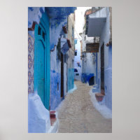 Bleu Allée à Chefchaouen, Maroc