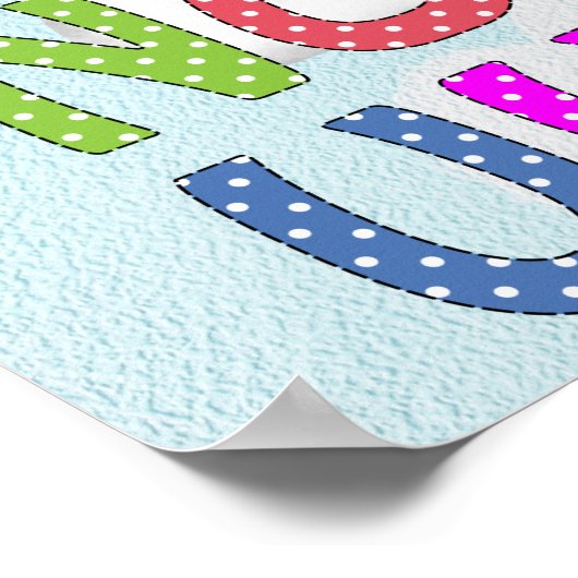 Poster bleu alphabet (Coin)