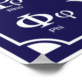 Poster bleu alphabet grec (Coin)