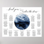 Poster Bleu Aquarelle Globe, Panneau de la carte de siège (Devant)