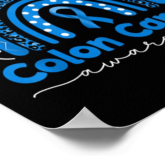 Poster Bleu arc-en-ciel Bleu Colon Sensibilisation au can (Coin)