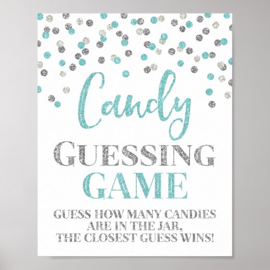 Poster Bleu Argent Confetti Candy Guidez Jeu (Devant)