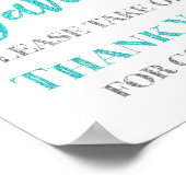 Poster Bleu Argent Confetti Favore Baby shower Signal (Coin)