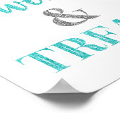 Poster Bleu Argent Confetti Sweets & Traitements Dessert  (Coin)