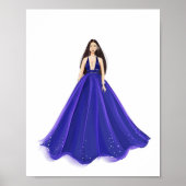 Poster Bleu, artisanat, illustration de mode (Devant)