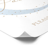 Poster Bleu au-dessus de la lune Baby shower Favors Signe (Coin)