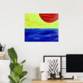 Poster Bleu avec cancer (Bureau à domicile)