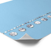 Poster Bleu barbeau et rayures blanches Ancrage diamant (Coin)