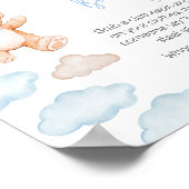 Poster Bleu Bear Baby shower de ballon ne pas dire bébé (Coin)