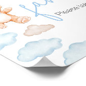 Poster Bleu Bear Balloon Baby shower Faveurs (Coin)