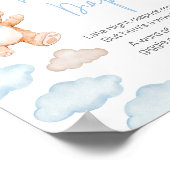 Poster Bleu Bear Balloon Baby shower Late Night Diapés (Coin)