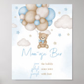 Poster Bleu Bear Ballotte Baby shower Maman Osa Bar (Devant)