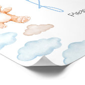 Poster Bleu Bear Ballotte Baby shower Nourriture (Coin)