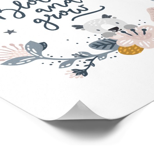 Poster bleu bébé en fleurs et croissance | Impress (Coin)