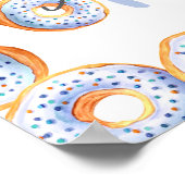 Poster Bleu beigne 1er anniversaire signe de bienvenue (Coin)