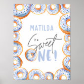 Poster Bleu beigne 1er anniversaire signe de bienvenue (Devant)