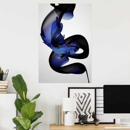 Poster bleu betta (Bureau à domicile)