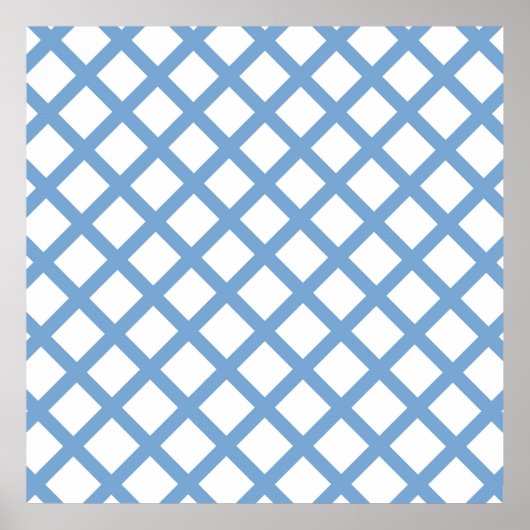 Poster Bleu Blanc Arlequin Diamond Motif (Devant)