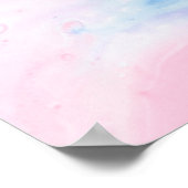 Poster Bleu blanc et rose abstrait (Coin)
