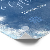 Poster Bleu blanc Flambeau de neige - cartes et cadeaux (Coin)