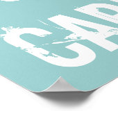 Poster Bleu & Blanc Gardez le calme et continuer sur l'af (Coin)