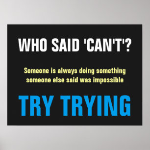 Poster Bleu blanc gris qui dit ne peut pas citer Imprimer